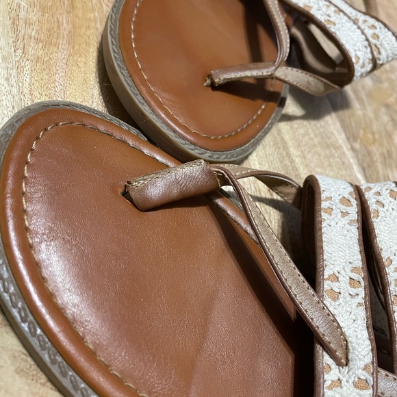 Woman’s Brown and Cream Sandals - Picture 4 of 9